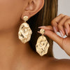 Alloy Geometric Sunflower Hammered Electroplated Women's Earrings