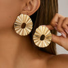 Alloy Geometric Sunflower Hammered Electroplated Women's Earrings