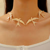 Alloy Geometric Swallow Connection Necklace For Women Electroplated Jewelry