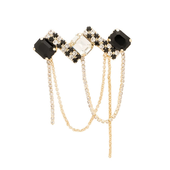 Alloy Geometric Tassel Brooch For Women Electroplated Style Highend Coat Suit Accessories