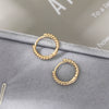Alloy Geometric Twist Hoop Earrings For Women Minimalist Style Electroplated