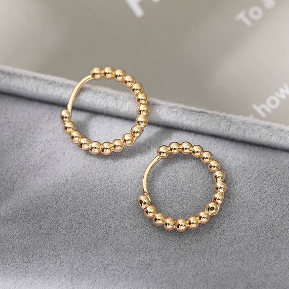 Alloy Geometric Twist Hoop Earrings For Women Minimalist Style Electroplated