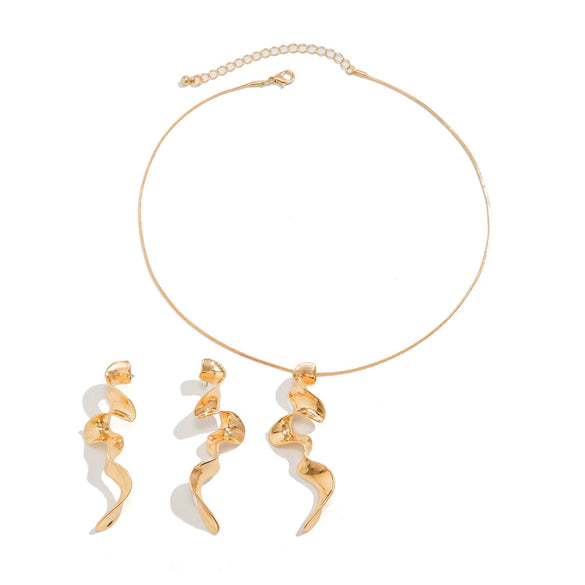 Alloy Geometric Twisted Electroplated Women's Liquid Metal Necklace