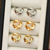 Alloy Geometric Twisted Triangle Ear Studs With Electroplating For Women