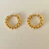 Alloy Geometric Twisted Twist Stud Earrings For Women With Real Gold Electroplating