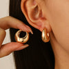 Alloy Geometric Water Drop Earrings For Women With Retro Style And Electroplating Processing