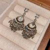 Alloy Geometric Water Drop Hollow Tassel Earrings Retro Style Electroplating For Women