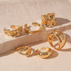 Alloy Geometric Water Drop Pleated Opening Ring Bracelet For Women With Glaze Surface And Electroplating