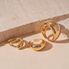 Alloy Geometric Water Drop Pleated Opening Ring Bracelet For Women With Glaze Surface And Electroplating