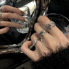 Alloy Geometric Water Drop Zircon Ring For Women Fashionable Highend Temperament Open Ring