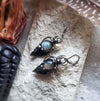 Alloy Geometric Witchcraft Black Arrow Labrador Pearl Earrings For Women With Electroplating