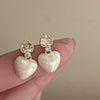 Alloy Geometric Women's Earrings With Oil Drop And Flower Design Light Luxury Style