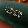 Alloy Geometric Women's Earrings With Oil Drop And Flower Design Light Luxury Style