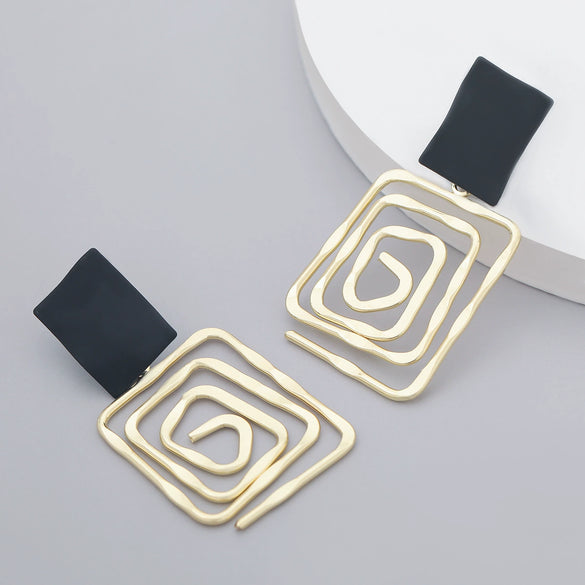 Alloy Geometric Women's Retro Cold Style Electroplated Earrings