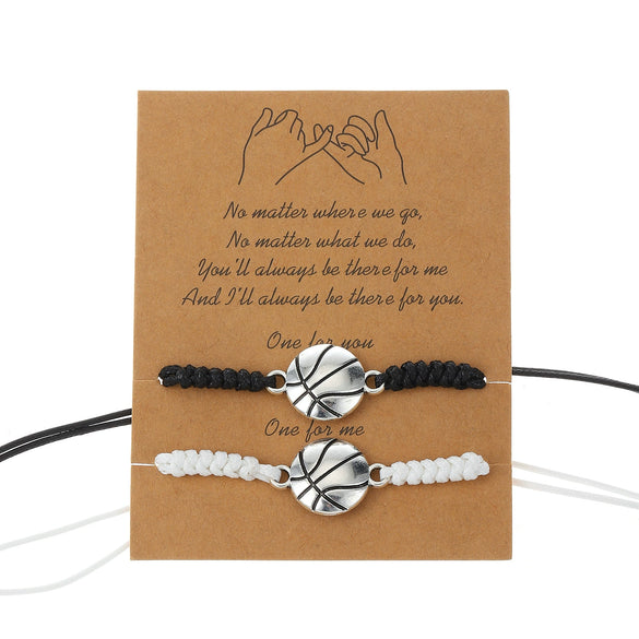 Alloy Geometric Woven Sports Adjustable Couple Bracelet With Electroplating
