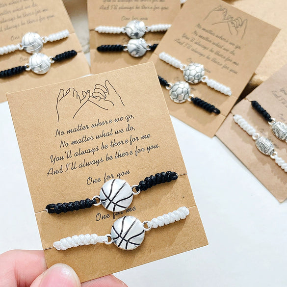 Alloy Geometric Woven Sports Adjustable Couple Bracelet With Electroplating