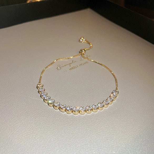 Alloy Geometric Zircon Women's Minimalist Adjustable Bracelet