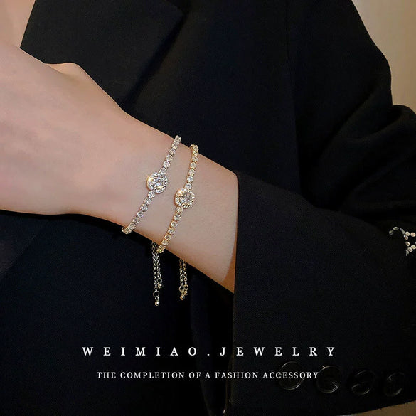 Alloy Geometric Zircon Women's Minimalist Adjustable Bracelet