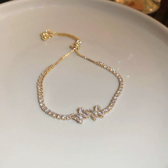 Alloy Geometric Zircon Women's Minimalist Adjustable Bracelet
