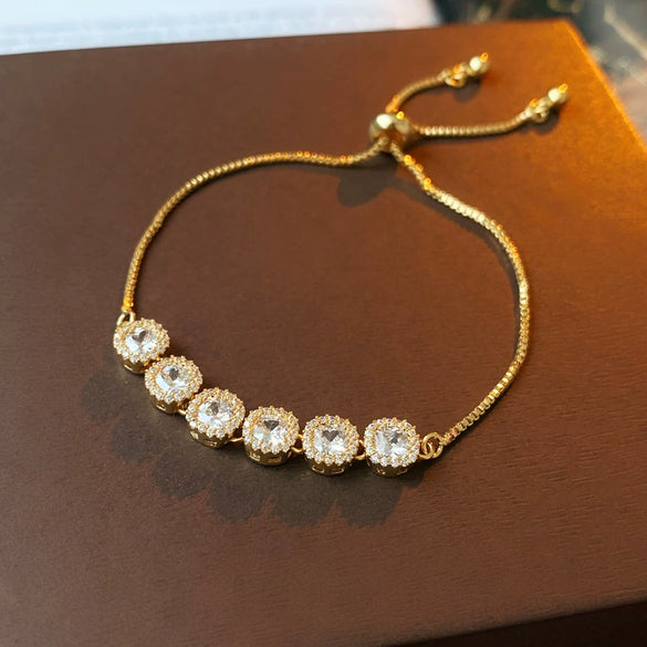 Alloy Geometric Zircon Women's Minimalist Adjustable Bracelet