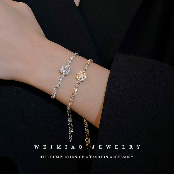 Alloy Geometric Zircon Women's Minimalist Adjustable Bracelet