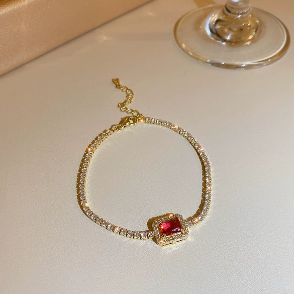 Alloy Geometric Zircon Women's Minimalist Adjustable Bracelet