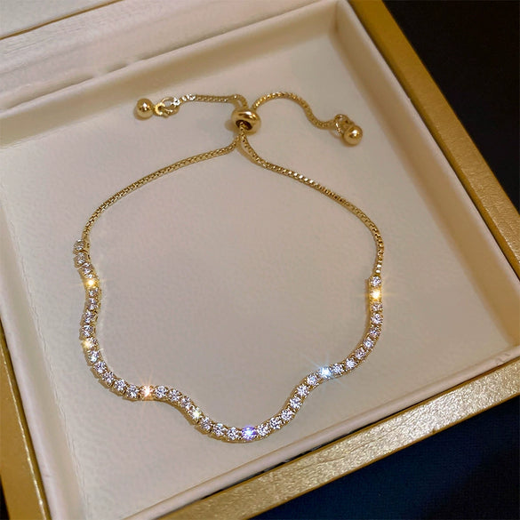 Alloy Geometric Zircon Women's Minimalist Adjustable Bracelet