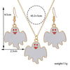 Alloy Ghost Pattern Jewelry Electroplated Earrings And Necklace