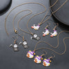 Alloy Ghost Pattern Jewelry Electroplated Earrings And Necklace