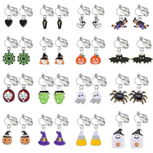 Alloy Ghost Pattern Jewelry Electroplated Earrings And Necklace