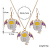 Alloy Ghost Pattern Jewelry Electroplated Earrings And Necklace