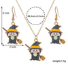 Alloy Ghost Pattern Jewelry Electroplated Earrings And Necklace