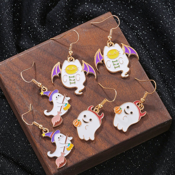 Alloy Ghost Pattern Jewelry Electroplated Earrings And Necklace