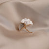 Alloy Ginkgo Leaf Brooch For Women With Electroplating Design