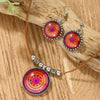 Alloy Glass Necklace For Women Elegant Plant Flowers Geometric Style
