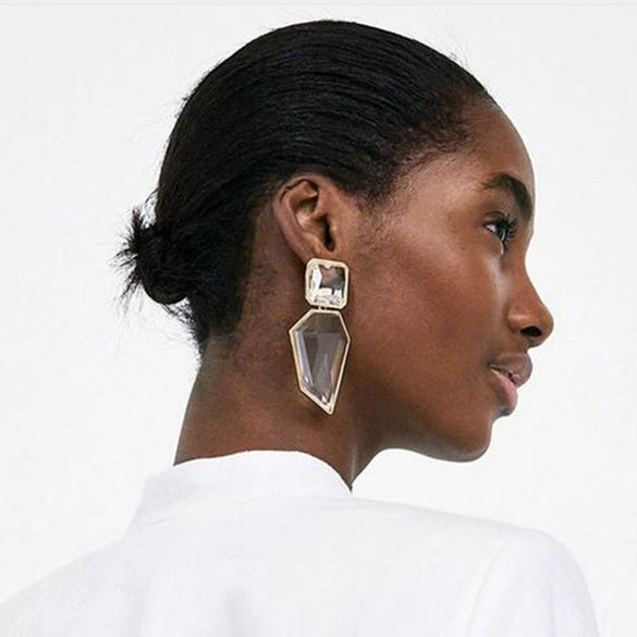 Alloy Glass Stainless Steel Earrings Electroplating Trendy Jewelry