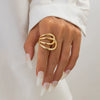 Alloy Glossy Leaf Spring Asymmetrical Pleated Wing Electroplated Geometric Personality Bracelet