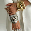Alloy Glossy Leaf Spring Asymmetrical Pleated Wing Electroplated Geometric Personality Bracelet