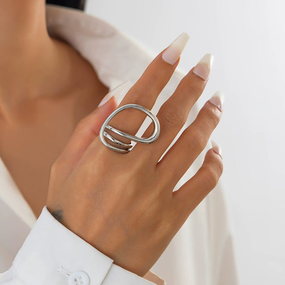 Alloy Glossy Leaf Spring Asymmetrical Pleated Wing Electroplated Geometric Personality Bracelet