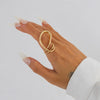 Alloy Glossy Leaf Spring Asymmetrical Pleated Wing Electroplated Geometric Personality Bracelet