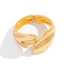 Alloy Glossy Leaf Spring Asymmetrical Pleated Wing Electroplated Geometric Personality Bracelet
