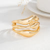 Alloy Glossy Open Finger Bracelet With Geometric Style And Electroplating Processing