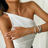 Alloy Glossy Open Finger Bracelet With Geometric Style And Electroplating Processing