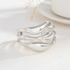 Alloy Glossy Open Finger Bracelet With Geometric Style And Electroplating Processing