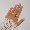 Alloy Glossy Plain Geometric Wide Bracelet And Ring Set For Women With Electroplating