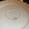 Alloy Gold Electroplated Butterfly Pearl Women's Bracelet With Animal Pattern