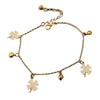 Alloy Gold Plated Anklet With Three Bells For Women Cartoon And Plant Flowers Style Electroplated Foot Ornaments