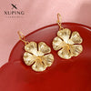 Alloy Gold Plated Hibiscus Flower Earrings For Women Retro Small Fresh Style Electroplated