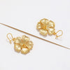 Alloy Gold Plated Hibiscus Flower Earrings For Women Retro Small Fresh Style Electroplated