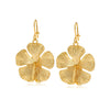 Alloy Gold Plated Hibiscus Flower Earrings For Women Retro Small Fresh Style Electroplated